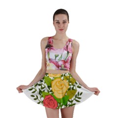 Roses Flowers Floral Flowery Mini Skirt by Nexatart