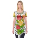 Roses Flowers Floral Flowery Short Sleeve Tunic  View1