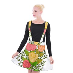 Roses Flowers Floral Flowery Suspender Skater Skirt