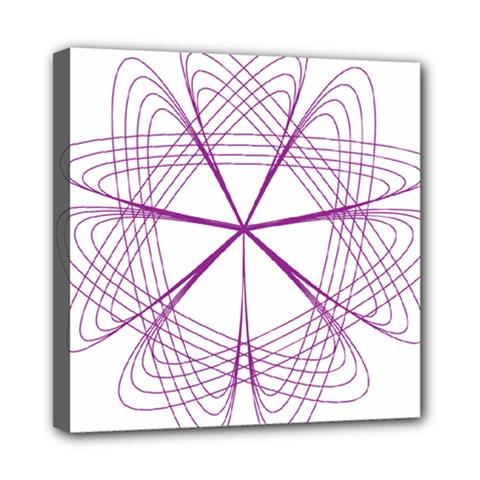 Purple Spirograph Pattern Circle Geometric Mini Canvas 8  X 8  by Nexatart