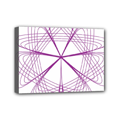 Purple Spirograph Pattern Circle Geometric Mini Canvas 7  X 5  by Nexatart