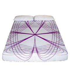 Purple Spirograph Pattern Circle Geometric Fitted Sheet (california King Size) by Nexatart