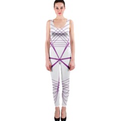 Purple Spirograph Pattern Circle Geometric Onepiece Catsuit by Nexatart