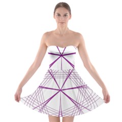 Purple Spirograph Pattern Circle Geometric Strapless Bra Top Dress by Nexatart