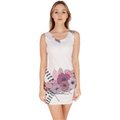 Flowers Twig Corolla Wreath Lease Sleeveless Bodycon Dress by Nexatart