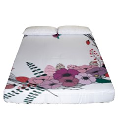 Flowers Twig Corolla Wreath Lease Fitted Sheet (california King Size) by Nexatart