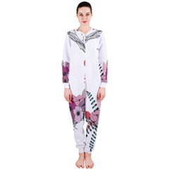 Flowers Twig Corolla Wreath Lease Onepiece Jumpsuit (ladies)  by Nexatart