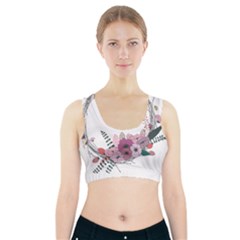 Flowers Twig Corolla Wreath Lease Sports Bra With Pocket