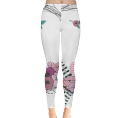 Flowers Twig Corolla Wreath Lease Leggings  by Nexatart