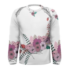 Flowers Twig Corolla Wreath Lease Men s Long Sleeve Tee by Nexatart