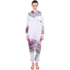 Flowers Twig Corolla Wreath Lease Hooded Jumpsuit (ladies)  by Nexatart