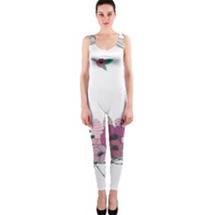 Flowers Twig Corolla Wreath Lease Onepiece Catsuit by Nexatart