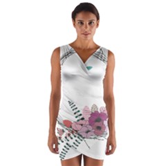 Flowers Twig Corolla Wreath Lease Wrap Front Bodycon Dress by Nexatart