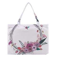 Flowers Twig Corolla Wreath Lease Medium Tote Bag by Nexatart