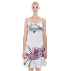 Flowers Twig Corolla Wreath Lease Spaghetti Strap Velvet Dress by Nexatart