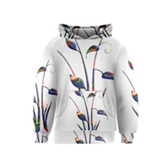 Flora Abstract Scrolls Batik Design Kids  Pullover Hoodie by Nexatart