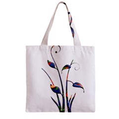 Flora Abstract Scrolls Batik Design Zipper Grocery Tote Bag by Nexatart