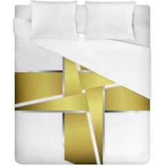 Logo Cross Golden Metal Glossy Duvet Cover (california King Size) by Nexatart