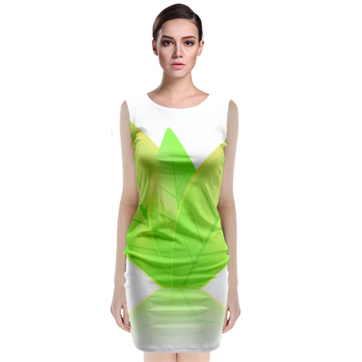 Leaves Green Nature Reflection Classic Sleeveless Midi Dress