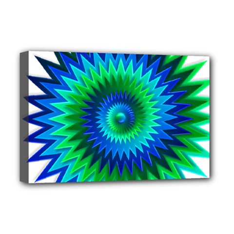 Star 3d Gradient Blue Green Deluxe Canvas 18  X 12   by Nexatart