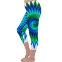 Star 3d Gradient Blue Green Capri Winter Leggings  View2