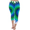 Star 3d Gradient Blue Green Capri Winter Leggings  View4