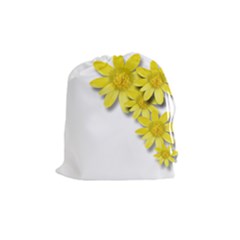 Flowers Spring Yellow Spring Onion Drawstring Pouches (medium)  by Nexatart