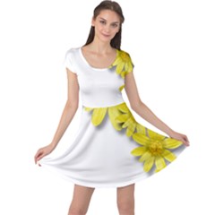 Flowers Spring Yellow Spring Onion Cap Sleeve Dresses by Nexatart