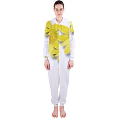 Flowers Spring Yellow Spring Onion Hooded Jumpsuit (ladies)  by Nexatart