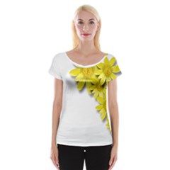 Flowers Spring Yellow Spring Onion Women s Cap Sleeve Top by Nexatart