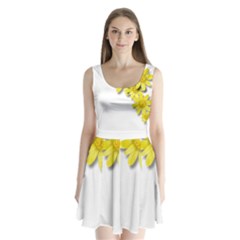 Flowers Spring Yellow Spring Onion Split Back Mini Dress  by Nexatart