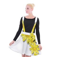 Flowers Spring Yellow Spring Onion Suspender Skater Skirt