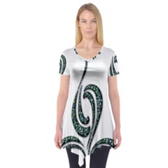 Scroll Retro Design Texture Short Sleeve Tunic  by Nexatart