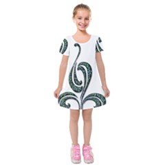 Scroll Retro Design Texture Kids  Short Sleeve Velvet Dress by Nexatart