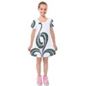 Scroll Retro Design Texture Kids  Short Sleeve Velvet Dress View1