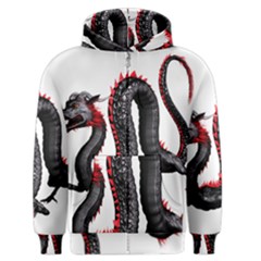 Dragon Black Red China Asian 3d Men s Zipper Hoodie by Nexatart