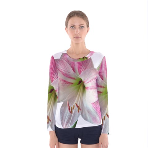 Flower Blossom Bloom Amaryllis Women s Long Sleeve Tee by Nexatart