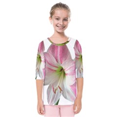 Flower Blossom Bloom Amaryllis Kids  Quarter Sleeve Raglan Tee