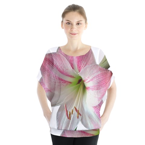 Flower Blossom Bloom Amaryllis Blouse by Nexatart