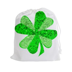 St Patricks Day Shamrock Green Drawstring Pouches (xxl) by Nexatart