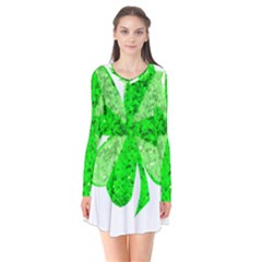 St Patricks Day Shamrock Green Flare Dress by Nexatart