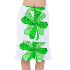 St Patricks Day Shamrock Green Mermaid Skirt by Nexatart