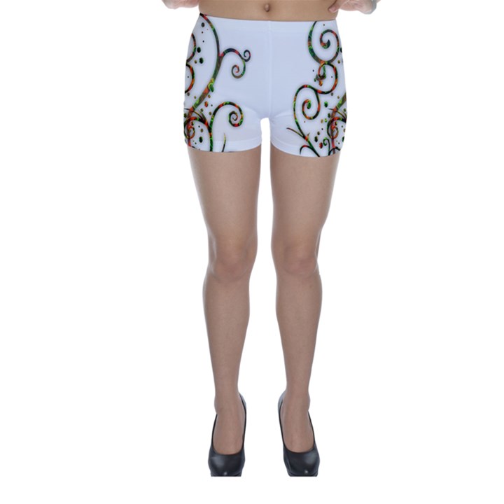 Scroll Magic Fantasy Design Skinny Shorts