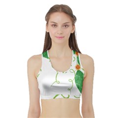 Scrapbook Green Nature Grunge Sports Bra With Border by Nexatart