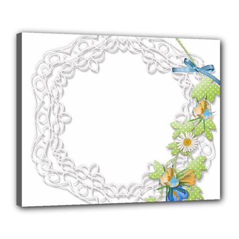 Scrapbook Element Lace Embroidery Canvas 20  X 16  by Nexatart