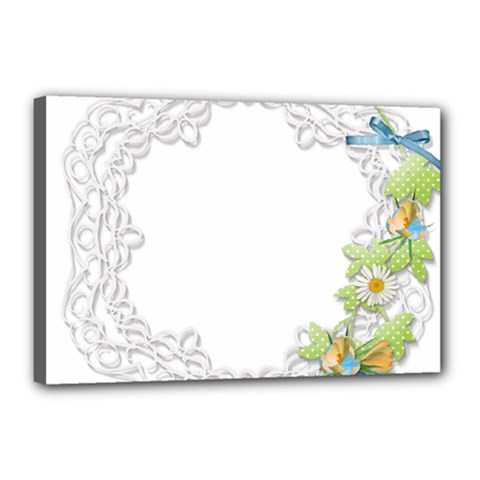 Scrapbook Element Lace Embroidery Canvas 18  X 12  by Nexatart