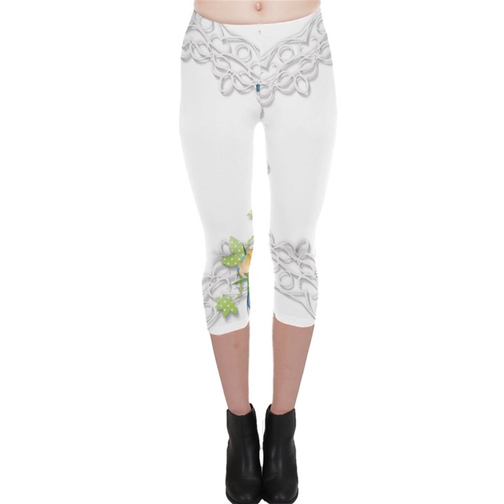 Scrapbook Element Lace Embroidery Capri Leggings 