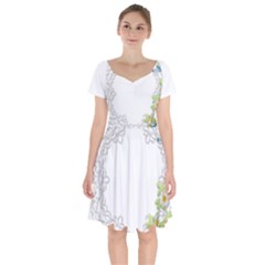 Scrapbook Element Lace Embroidery Short Sleeve Bardot Dress