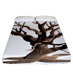 Tree Isolated Dead Plant Weathered Fitted Sheet (queen Size) by Nexatart