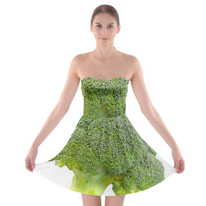 Broccoli Bunch Floret Fresh Food Strapless Bra Top Dress